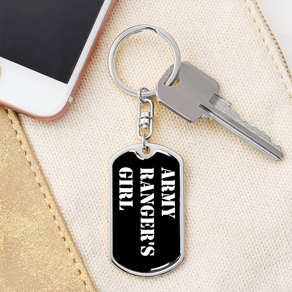 Army Ranger's Girl v3 - Luxury Dog Tag Keychain