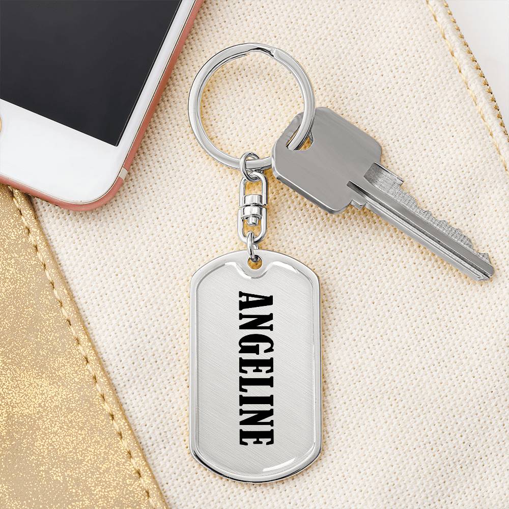 Angeline v01 - Luxury Dog Tag Keychain