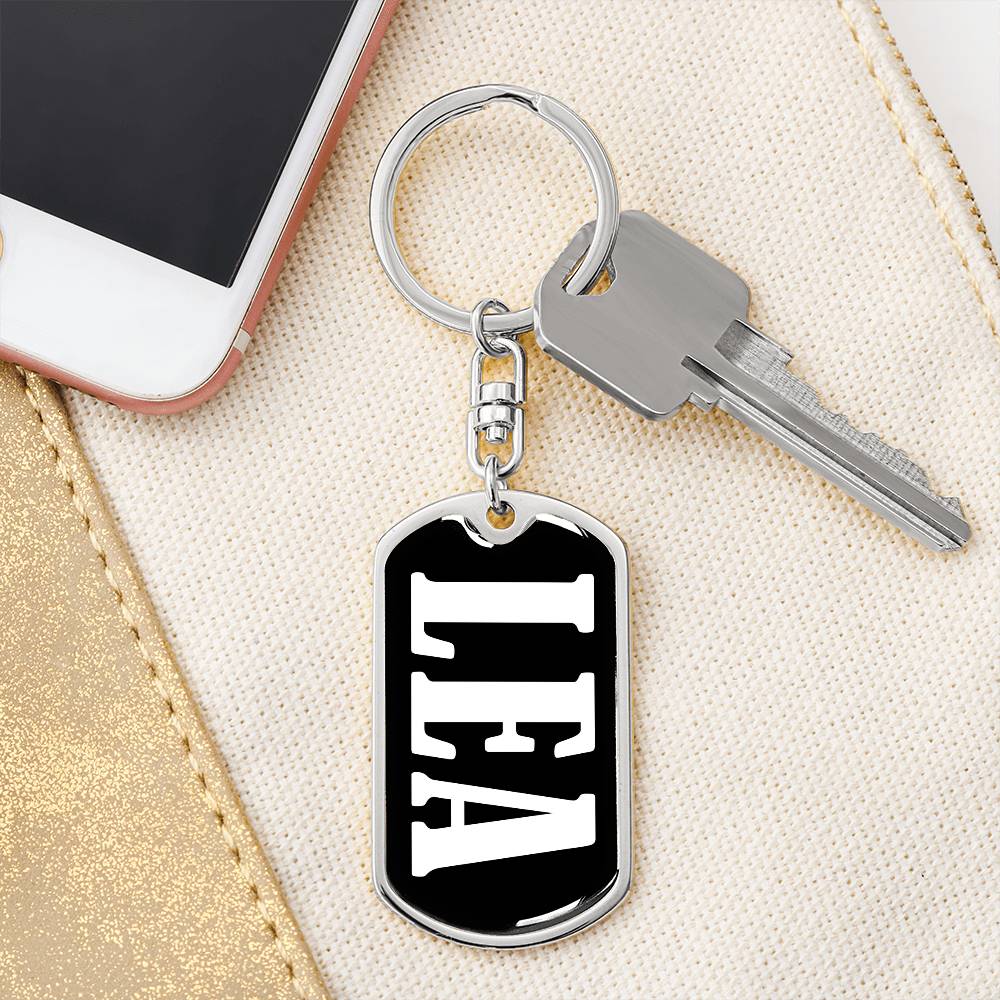 Lea v03 - Luxury Dog Tag Keychain