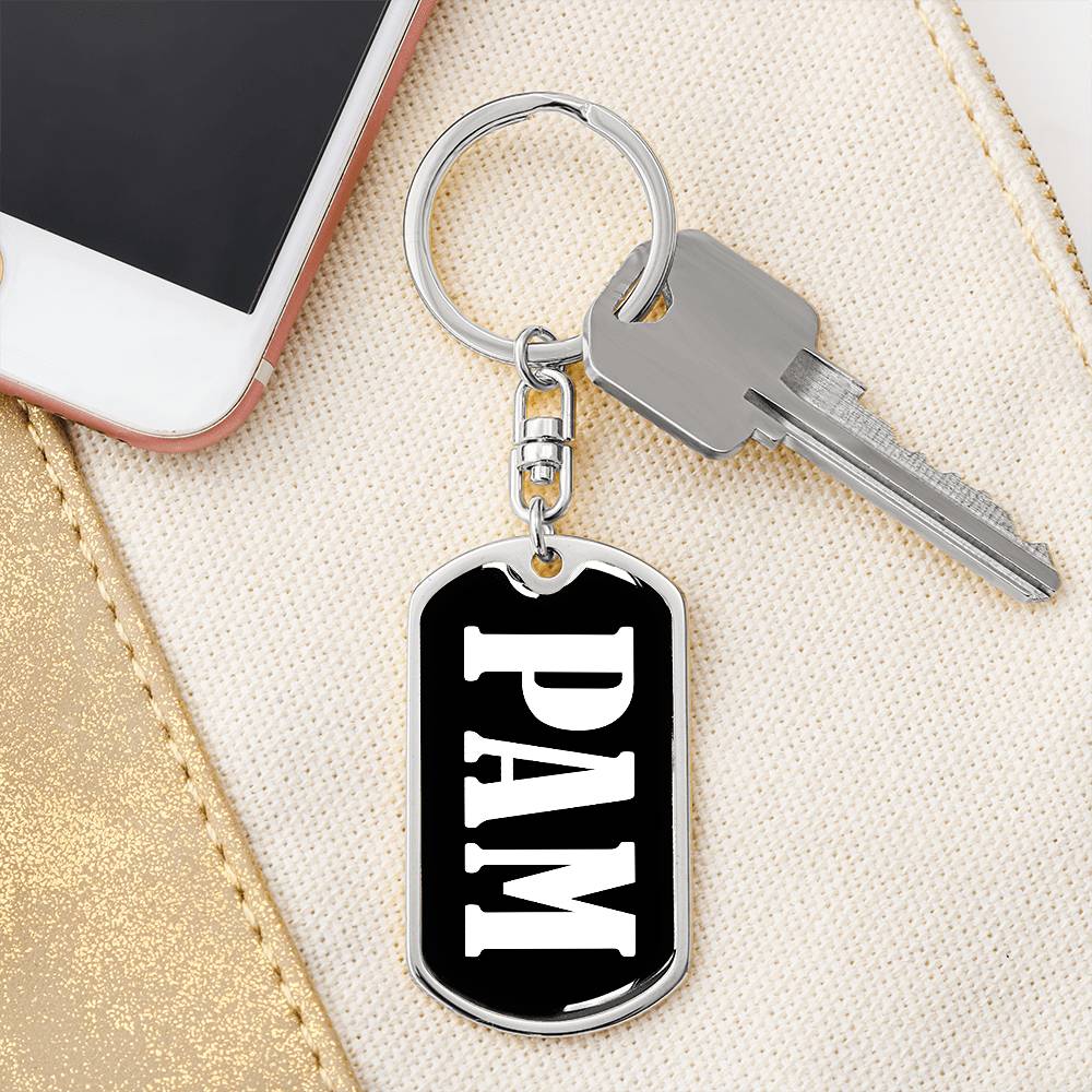 Pam v01w - Luxury Dog Tag Keychain