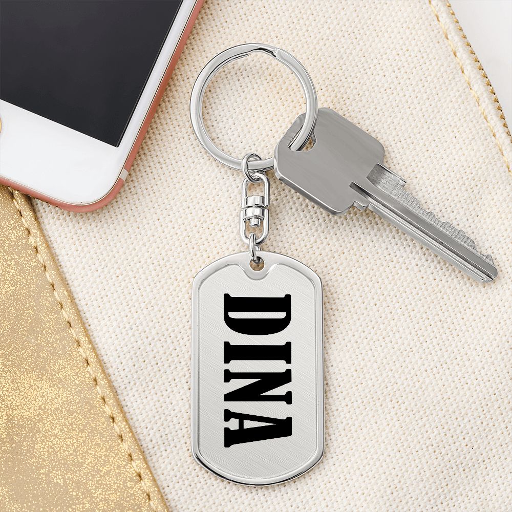Dina v01 - Luxury Dog Tag Keychain
