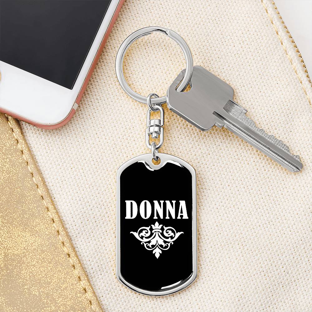 Donna v03a - Luxury Dog Tag Keychain