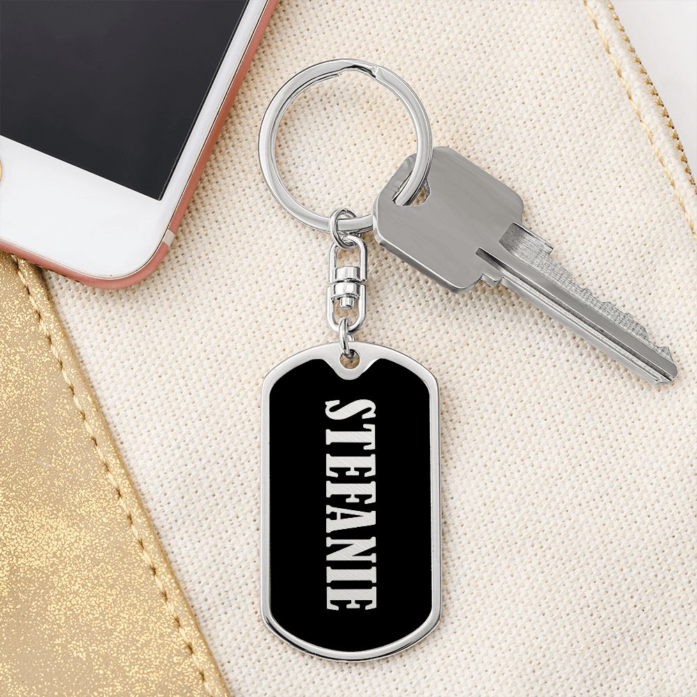 Stefanie v02 - Luxury Dog Tag Keychain