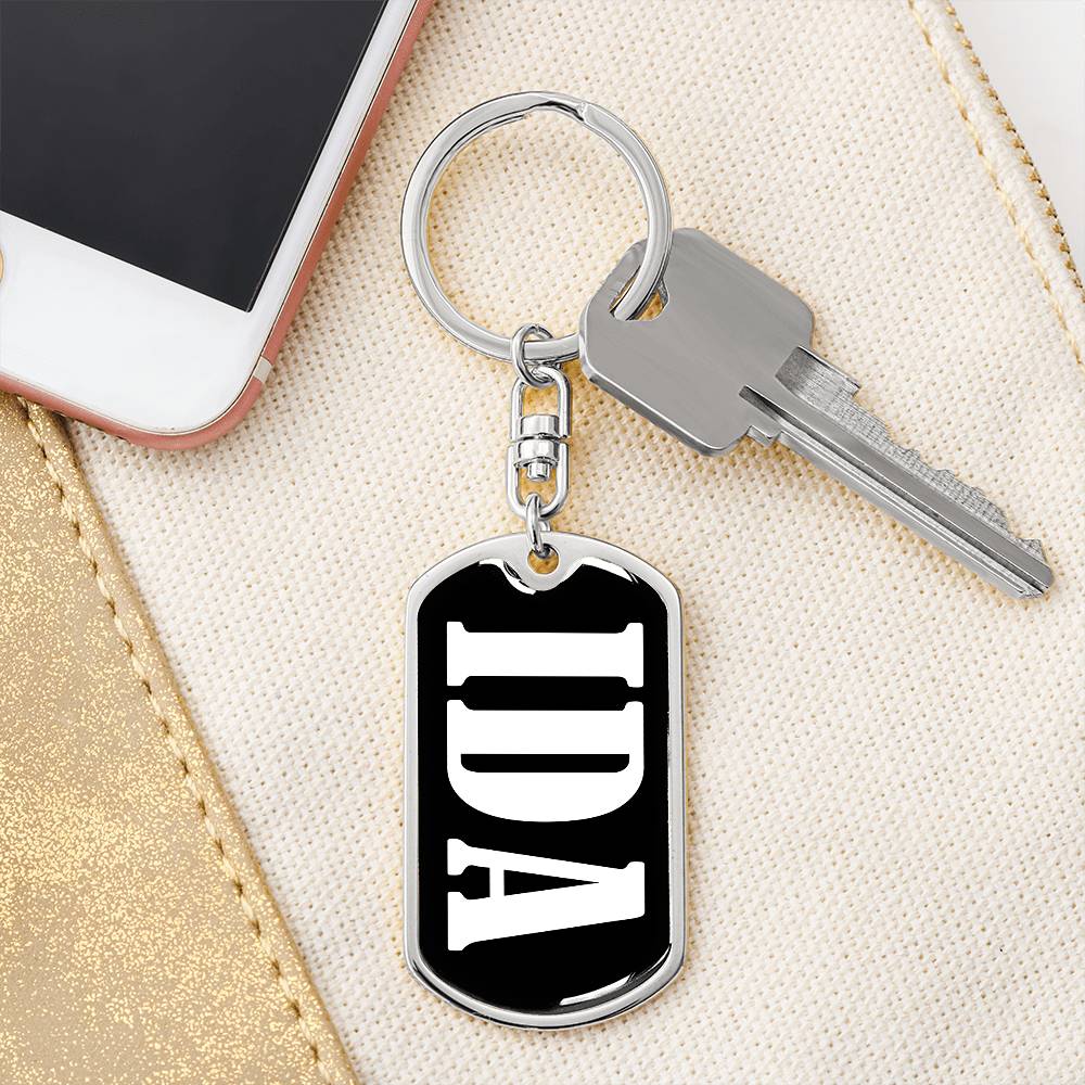 Ida v01w - Luxury Dog Tag Keychain
