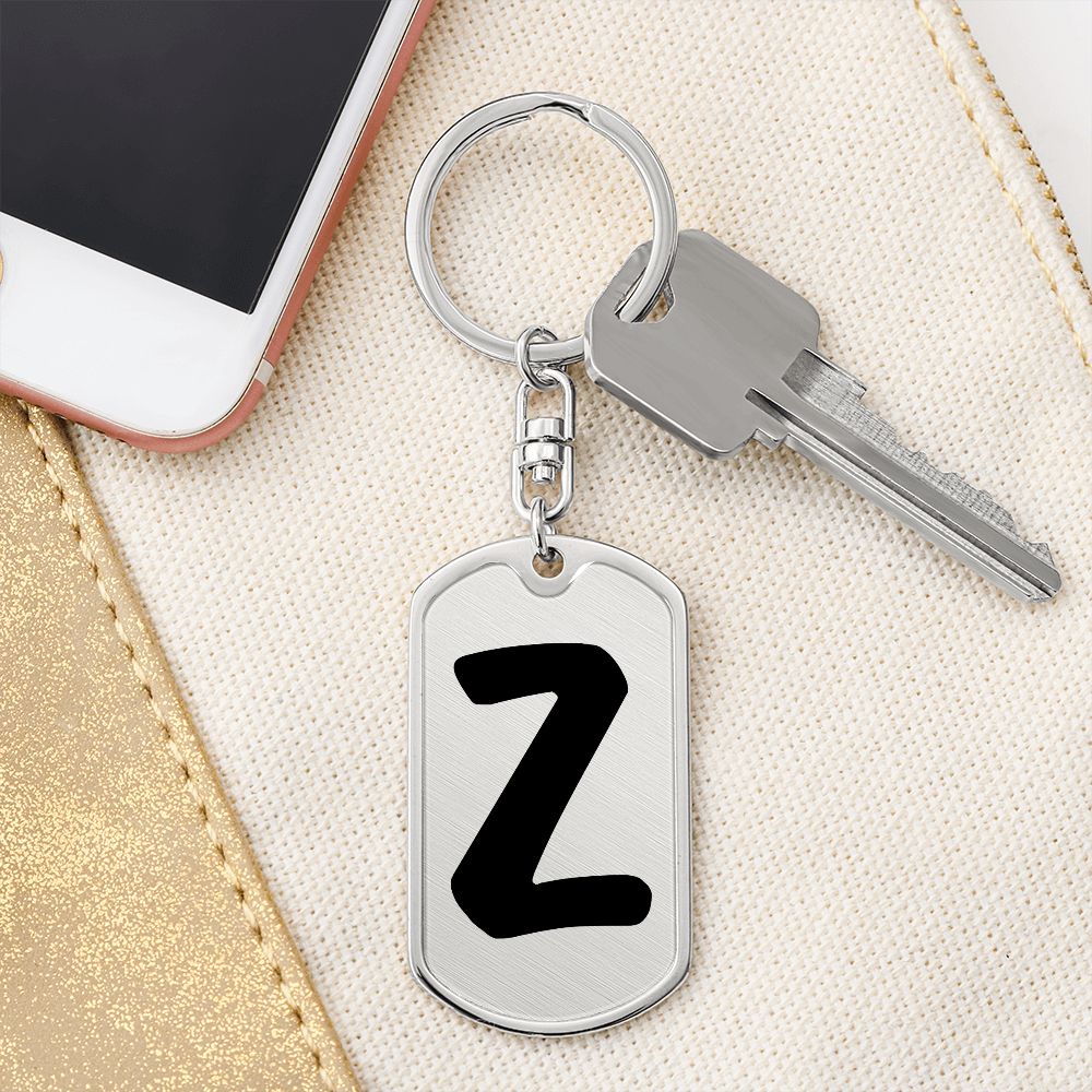 Initial Z v1b - Luxury Dog Tag Keychain