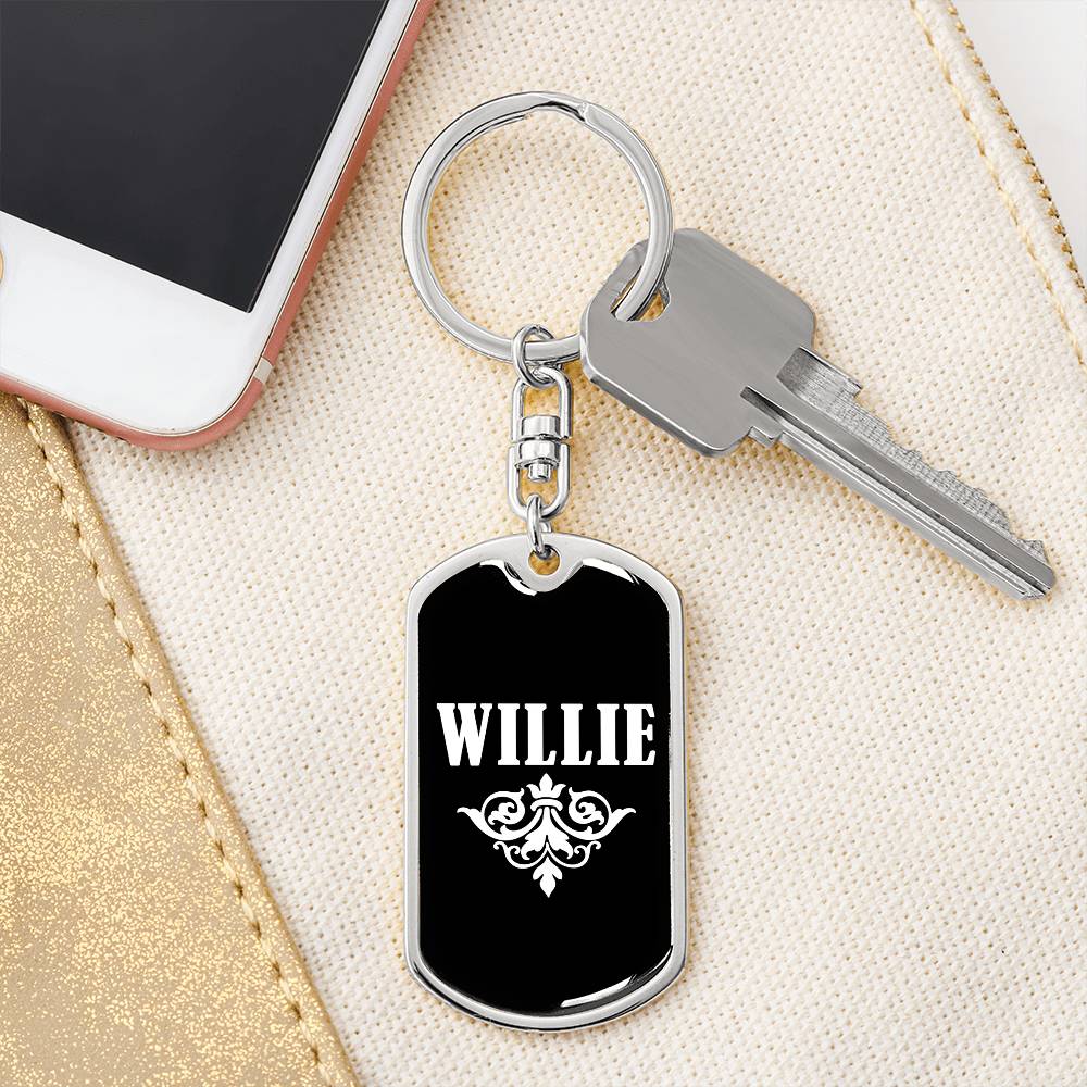 Willie v03a - Luxury Dog Tag Keychain