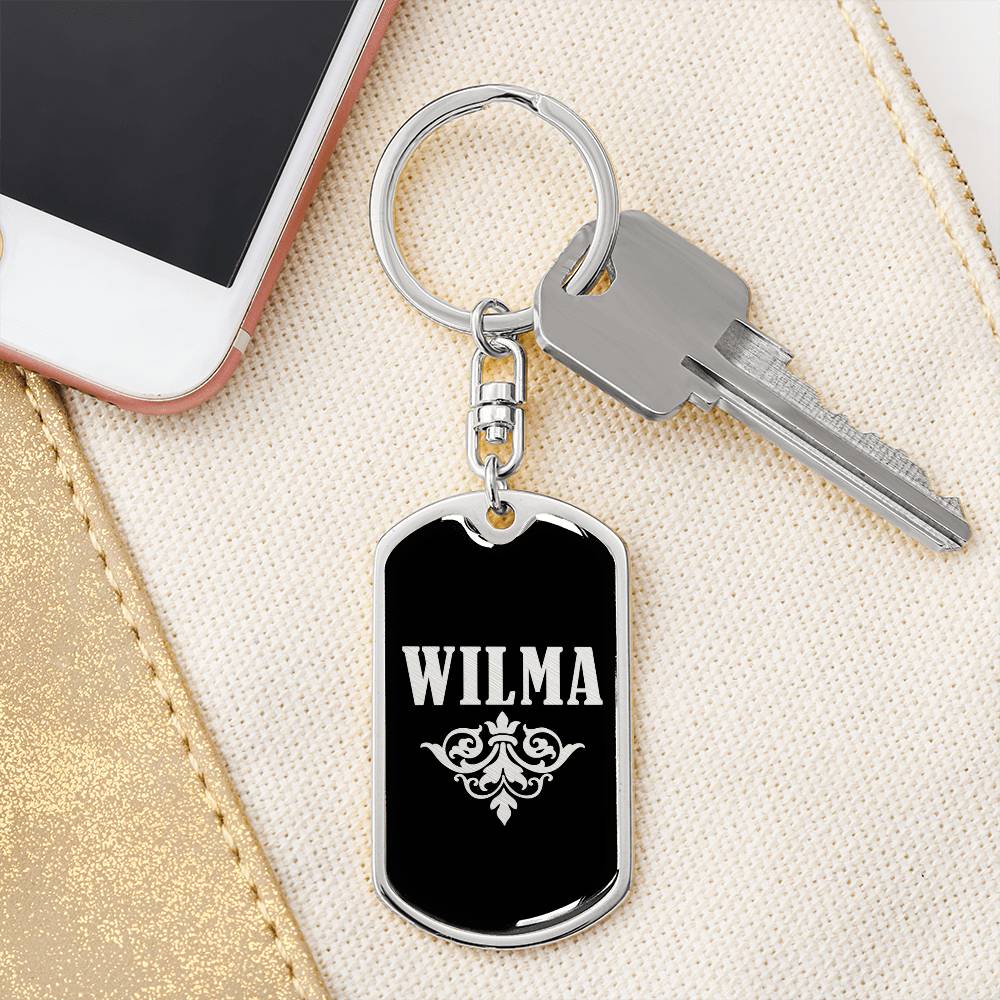 Wilma v02a - Luxury Dog Tag Keychain