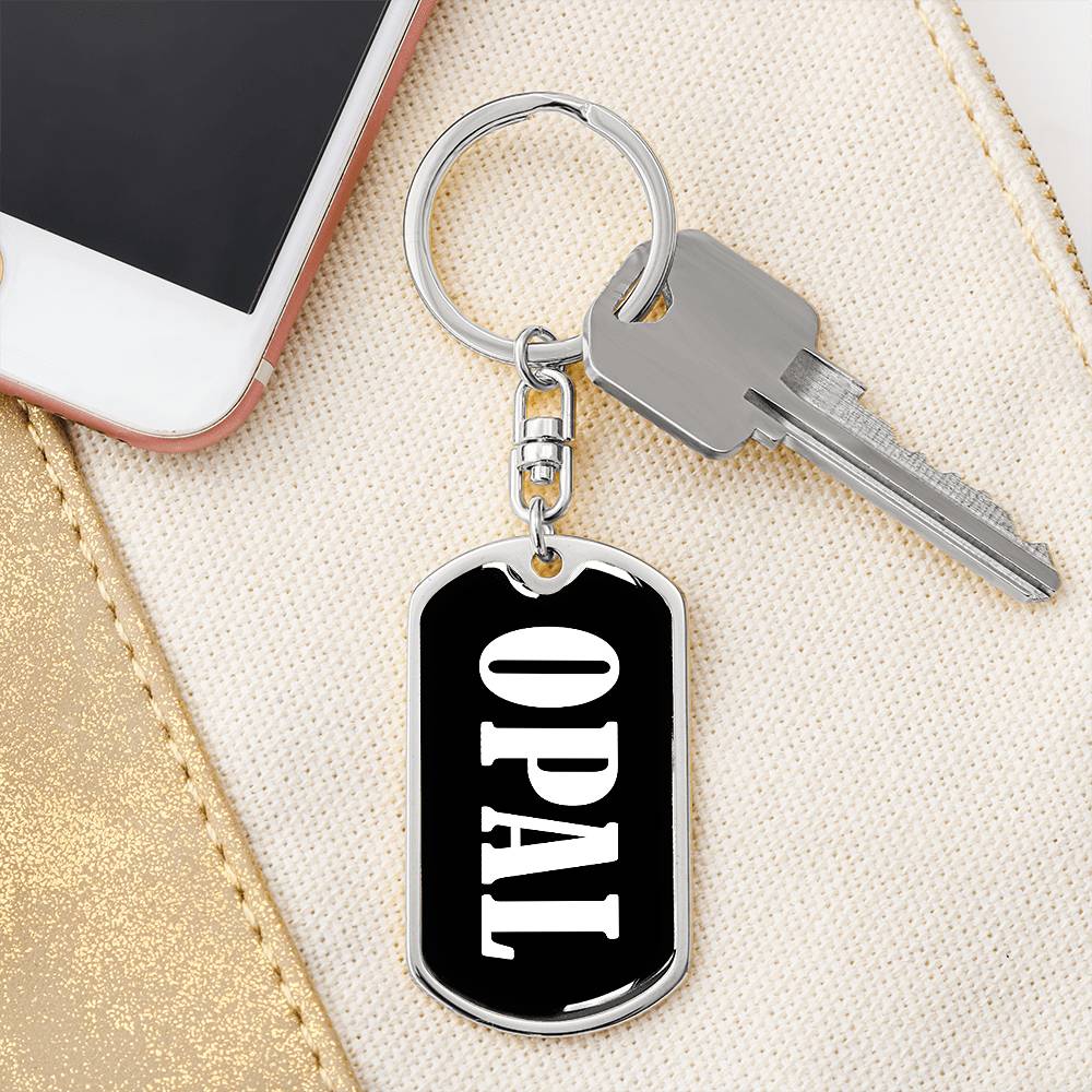 Opal v01w - Luxury Dog Tag Keychain