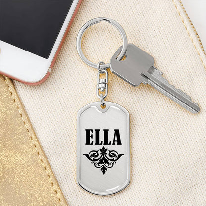 Ella v01a - Luxury Dog Tag Keychain