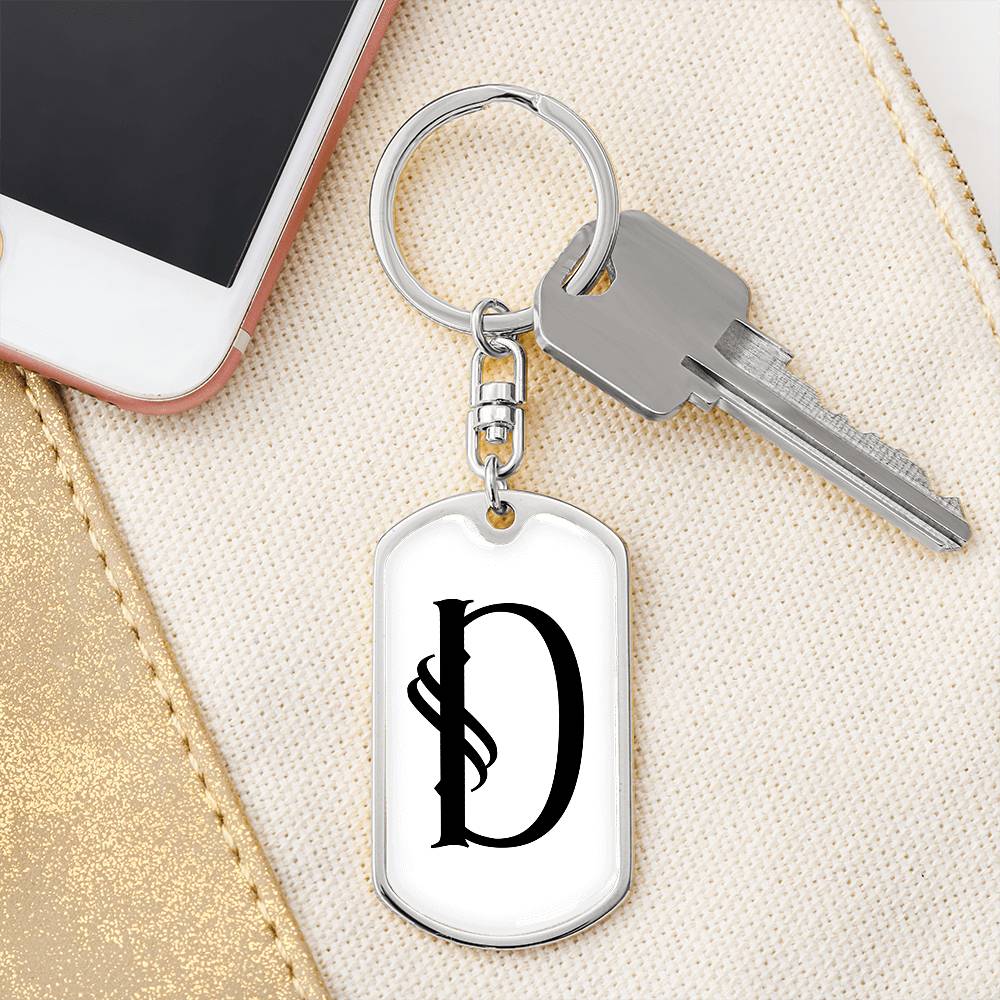 Initial D v001-14 - Luxury Dog Tag Keychain