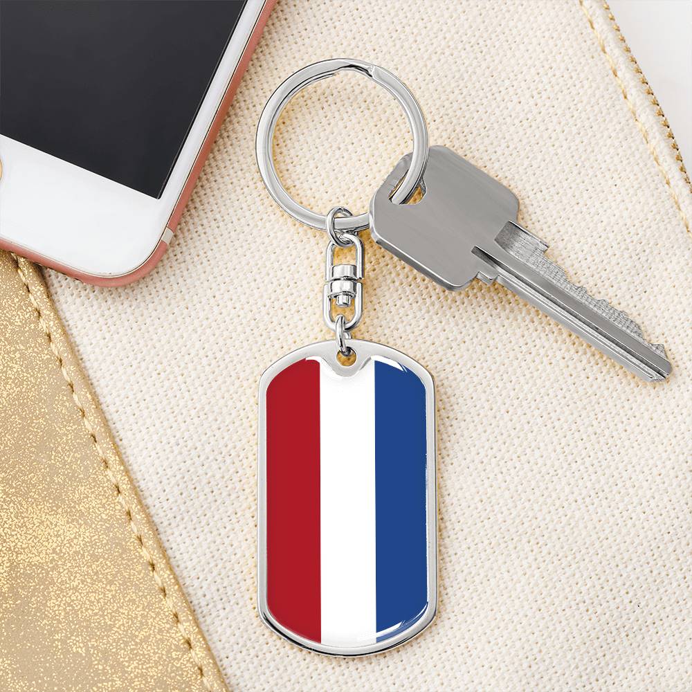 Dutch Flag - Luxury Dog Tag Keychain