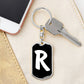 Initial R v3b - Luxury Dog Tag Keychain