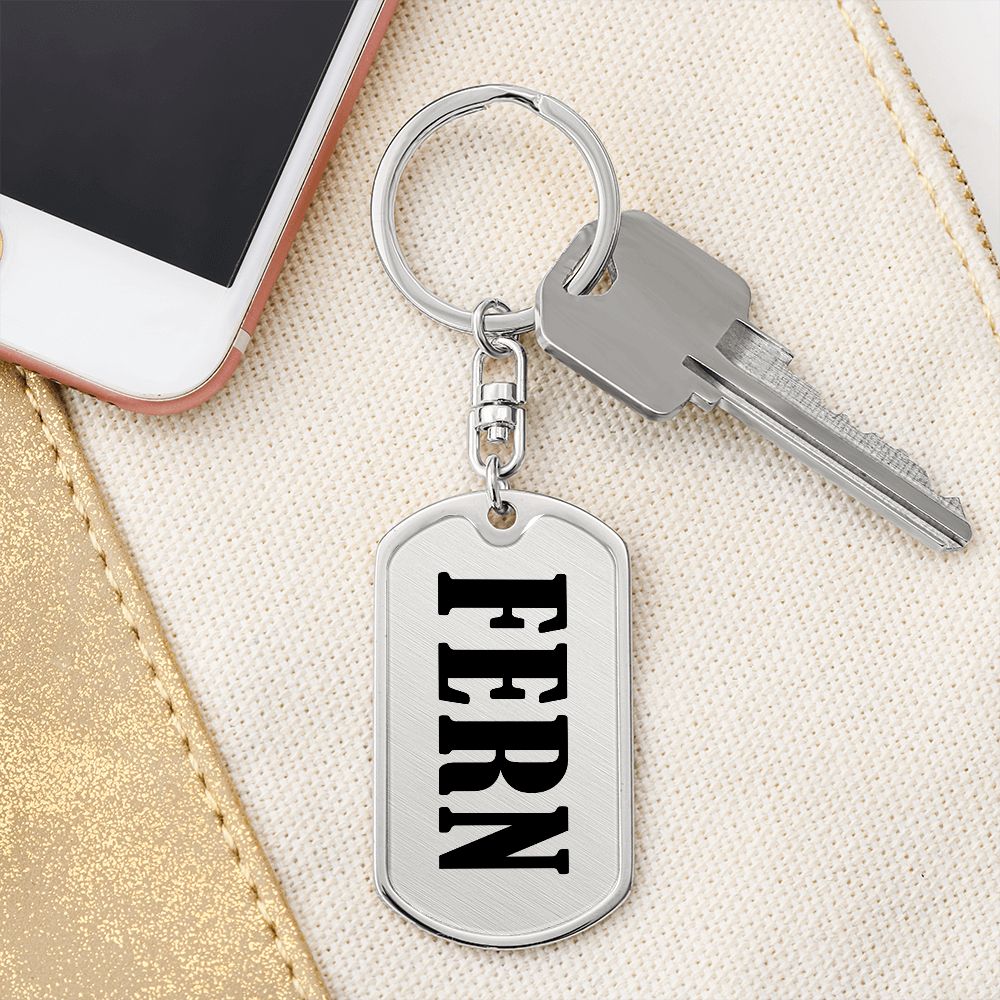 Fern v01 - Luxury Dog Tag Keychain