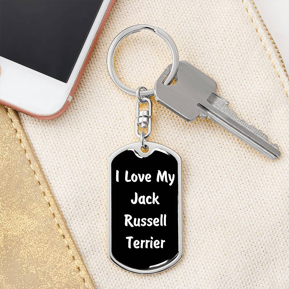 Love My Jack Russell Terrier v6 - Luxury Dog Tag Keychain