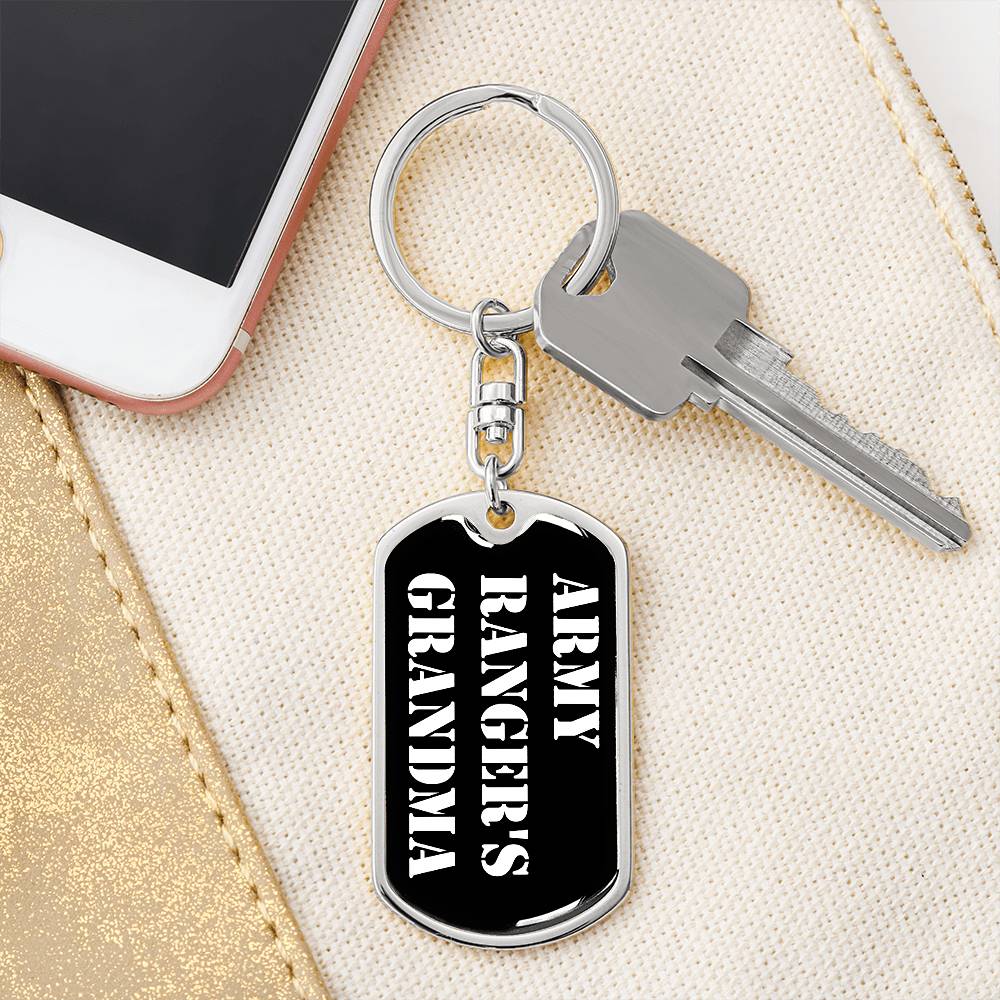 Army Ranger's Grandma v3 - Luxury Dog Tag Keychain