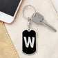 Initial W v2b - Luxury Dog Tag Keychain