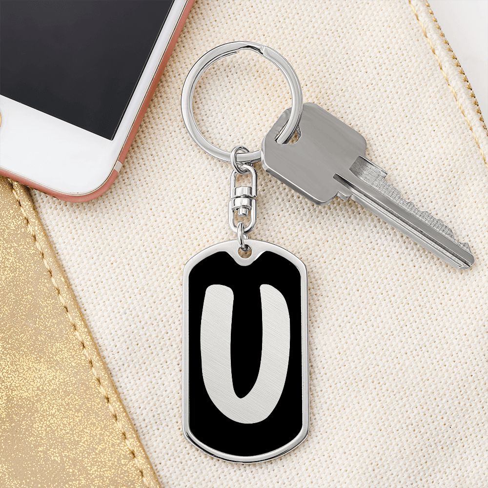 Initial U v2b - Luxury Dog Tag Keychain