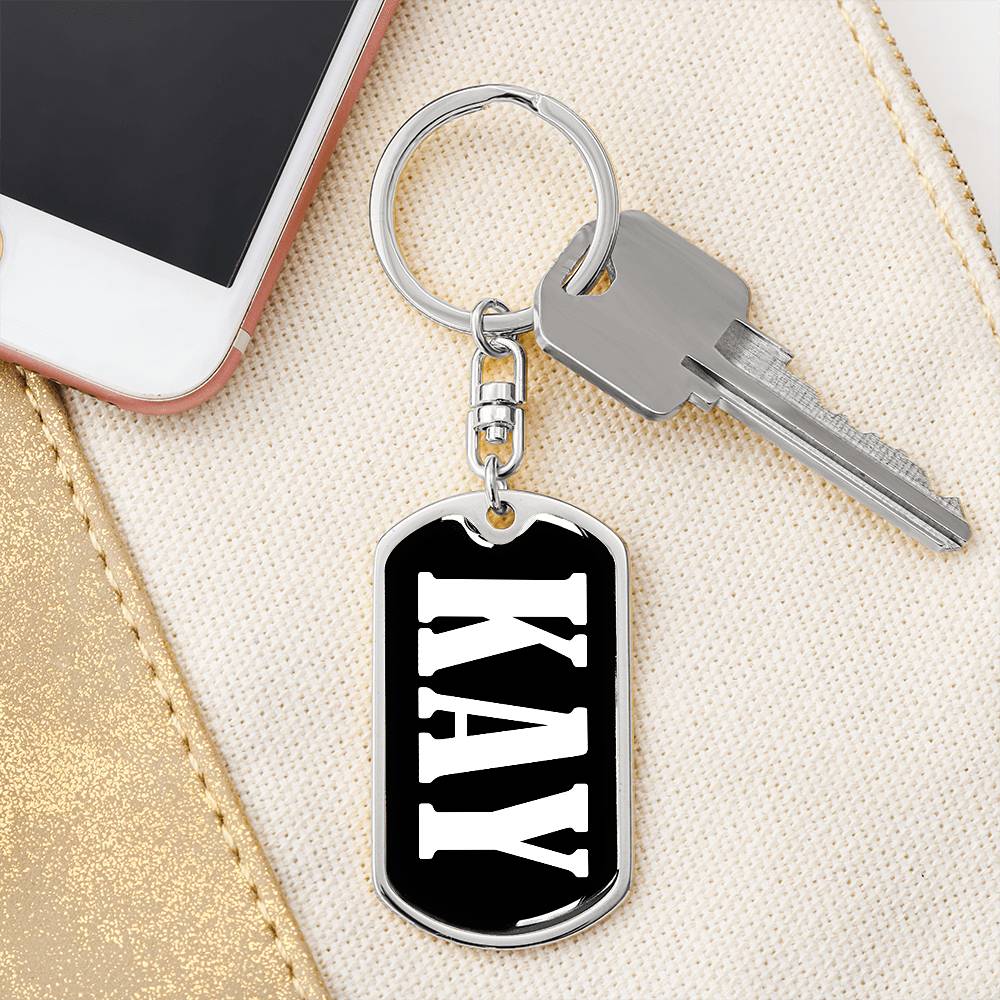 Kay v01w - Luxury Dog Tag Keychain