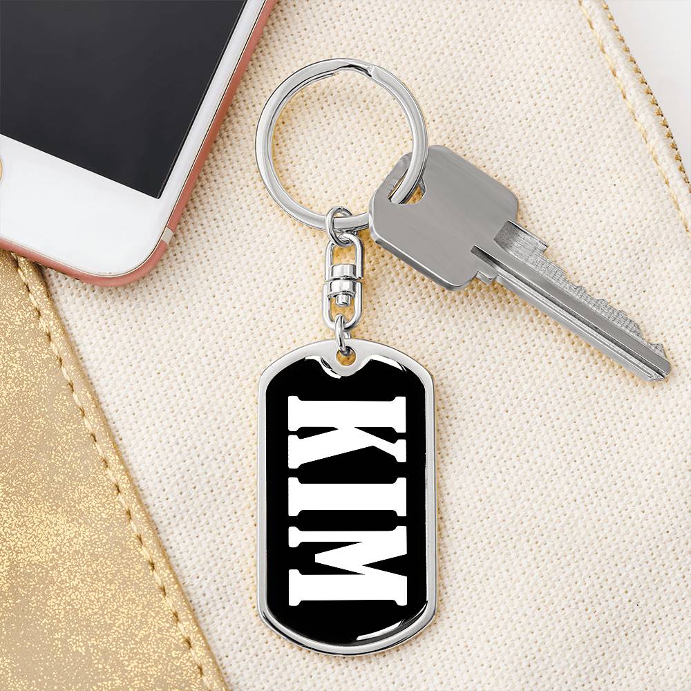 Kim v01w - Luxury Dog Tag Keychain