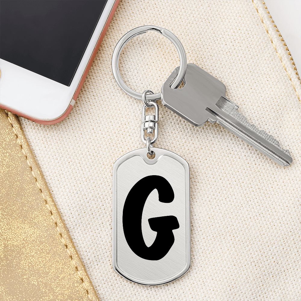 Initial G v1b - Luxury Dog Tag Keychain