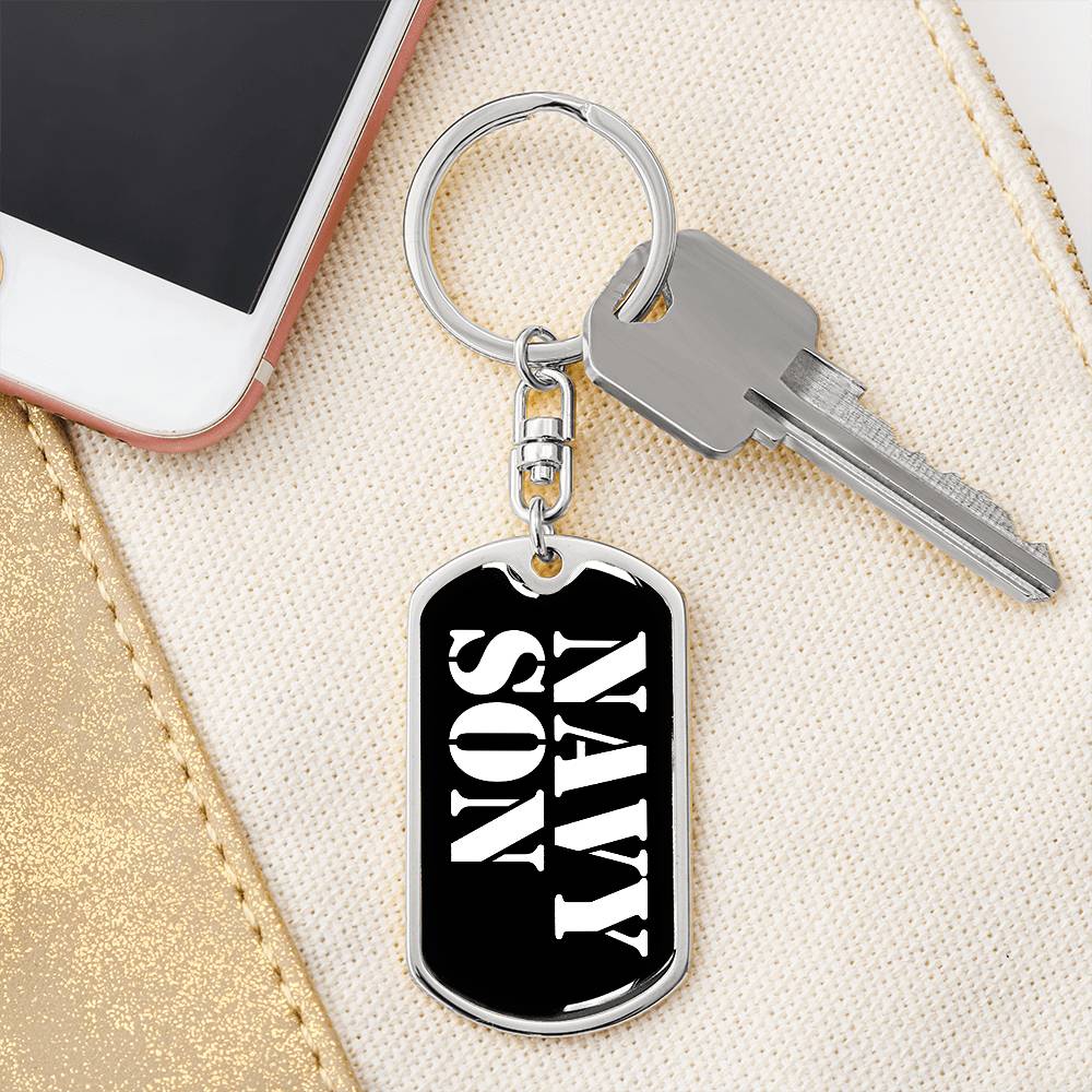 Navy Son v3 - Luxury Dog Tag Keychain