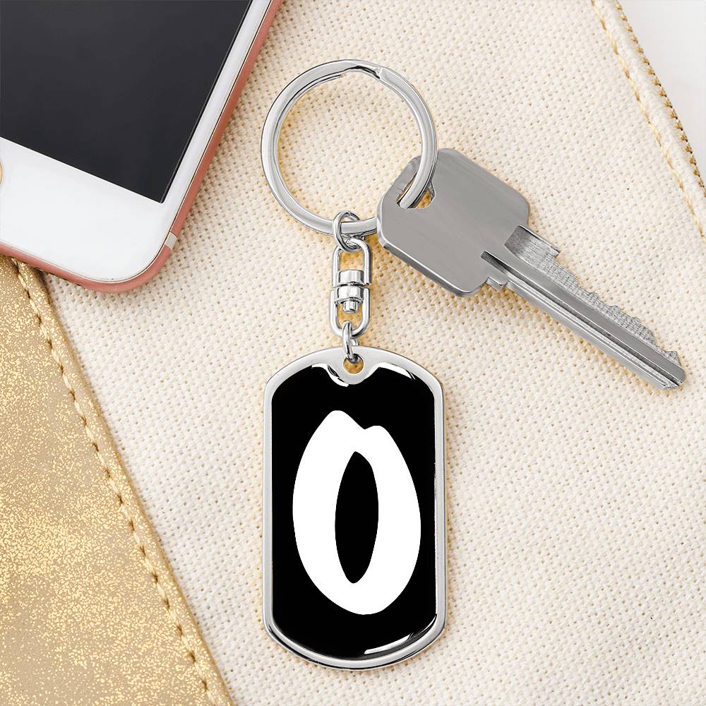 Initial O v3b - Luxury Dog Tag Keychain