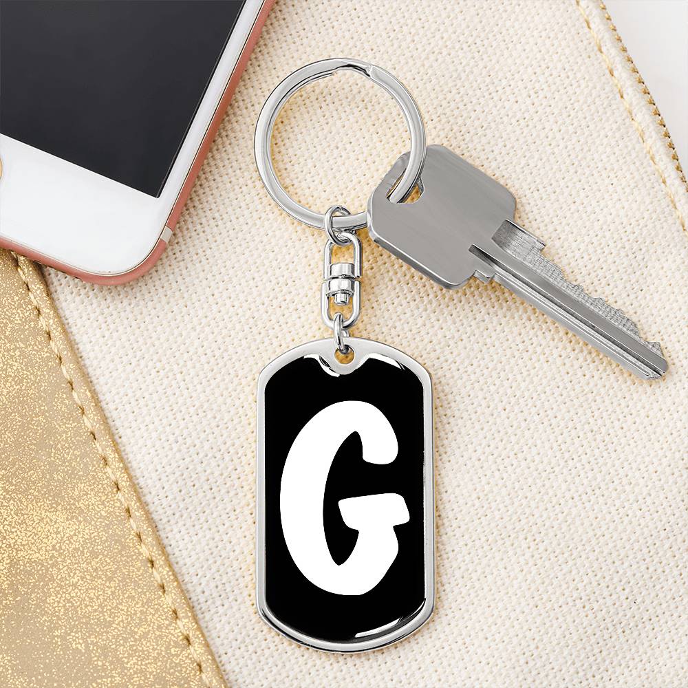 Initial G v3b - Luxury Dog Tag Keychain
