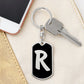 Initial R v2b - Luxury Dog Tag Keychain