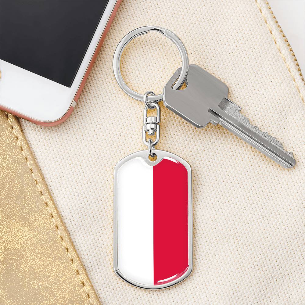 Polish Flag - Luxury Dog Tag Keychain