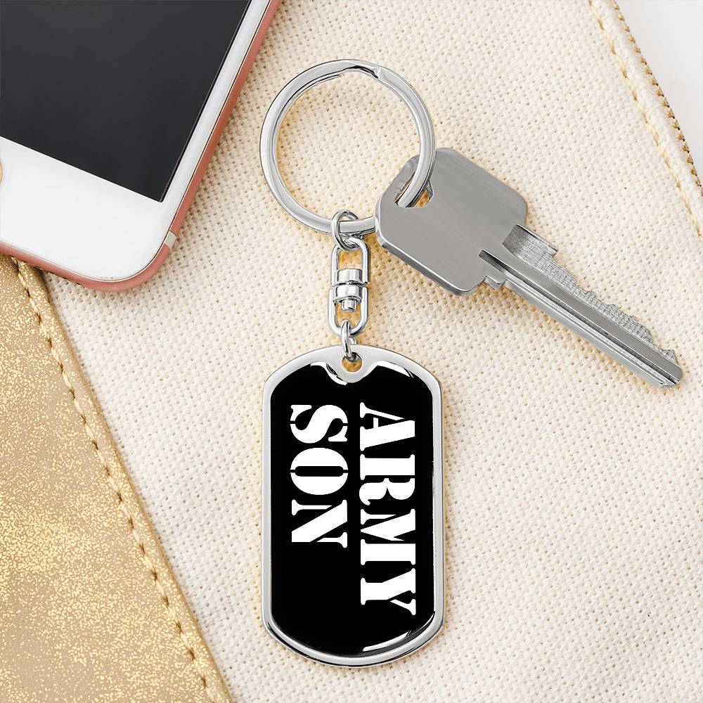 Army Son v3 - Luxury Dog Tag Keychain