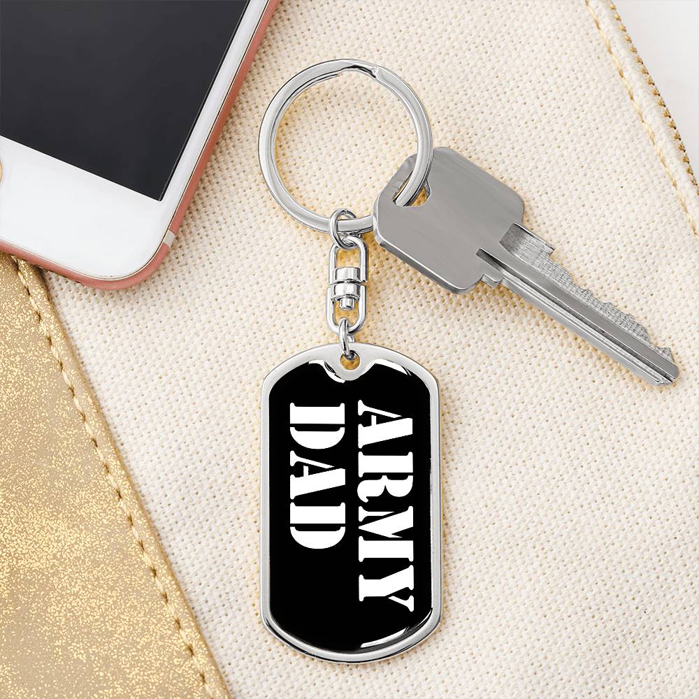 Army Dad v3 - Luxury Dog Tag Keychain