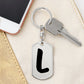 Initial L v1b - Luxury Dog Tag Keychain
