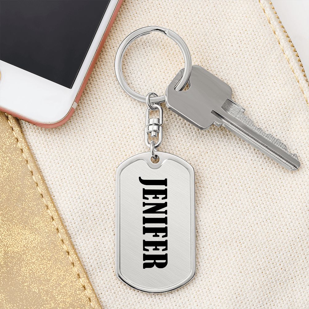 Jenifer v01 - Luxury Dog Tag Keychain