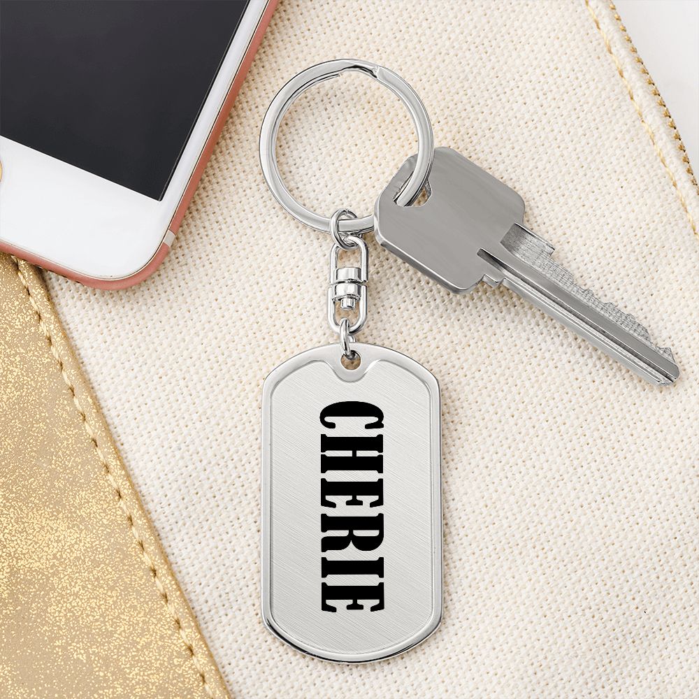 Cherie v01 - Luxury Dog Tag Keychain