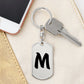 Initial M v1b - Luxury Dog Tag Keychain