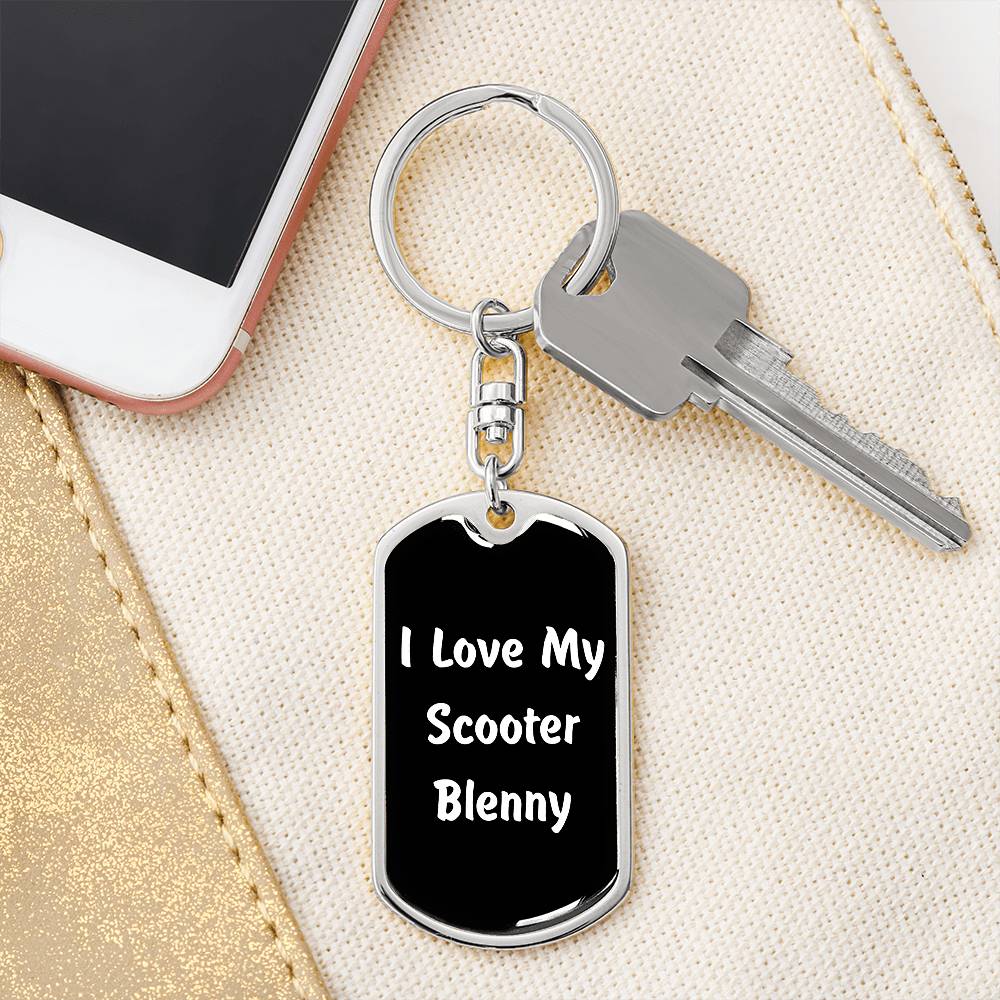 Love My Scooter Blenny v3 - Luxury Dog Tag Keychain
