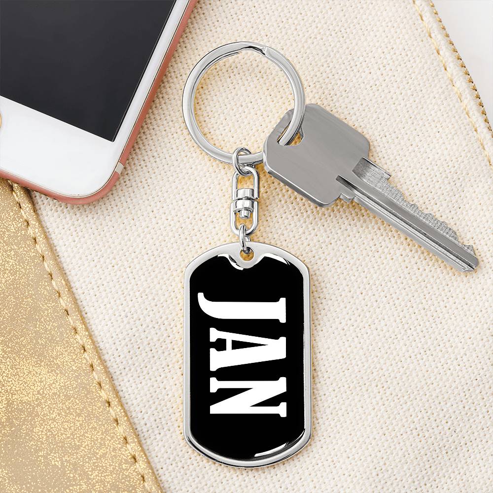 Jan v01w - Luxury Dog Tag Keychain