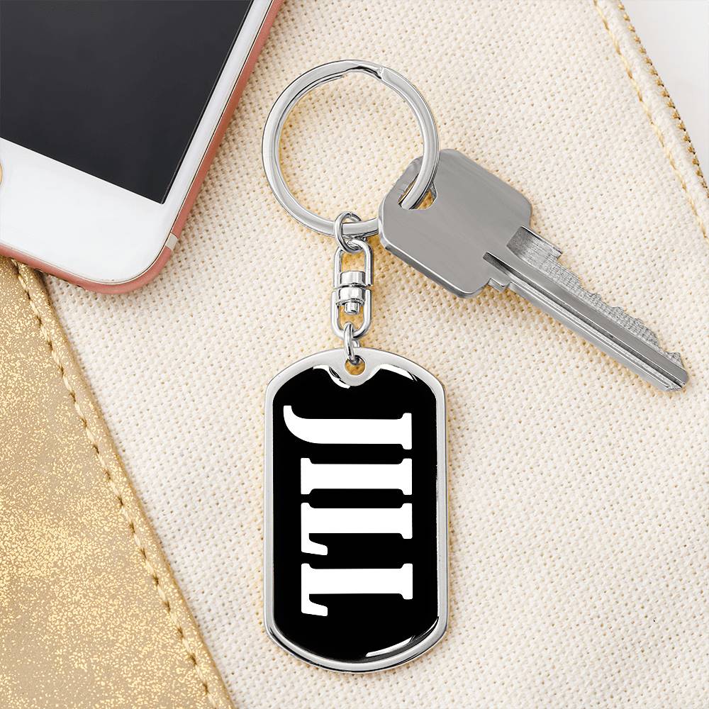 Jill v01w - Luxury Dog Tag Keychain