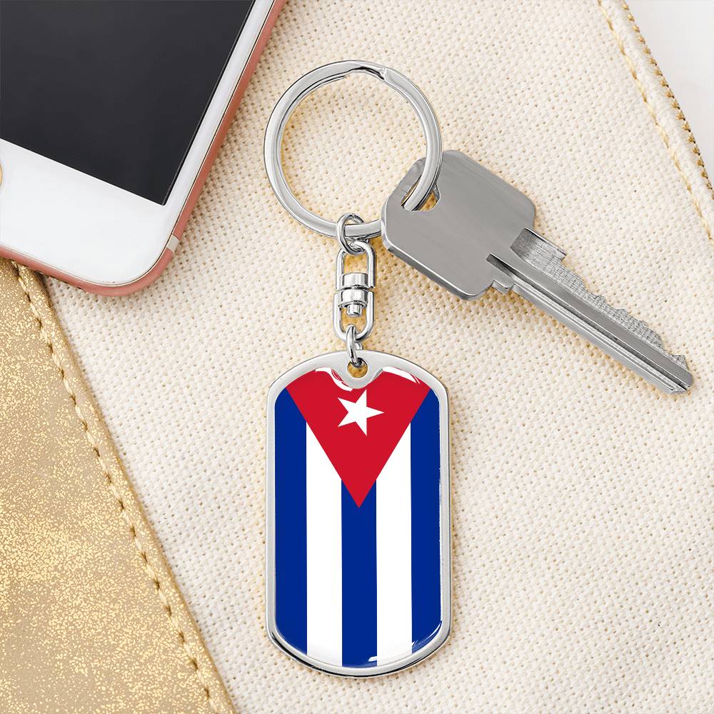 Cuban Flag - Luxury Dog Tag Keychain