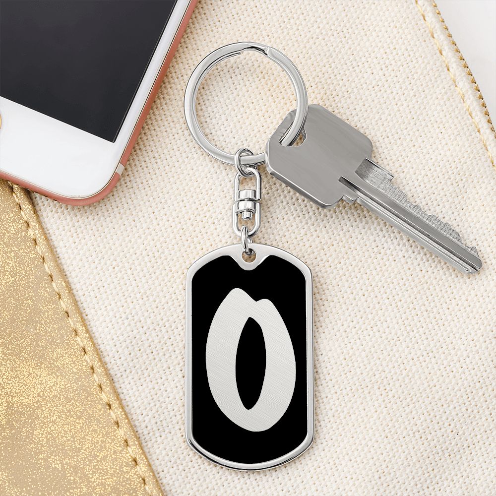 Initial O v2b - Luxury Dog Tag Keychain