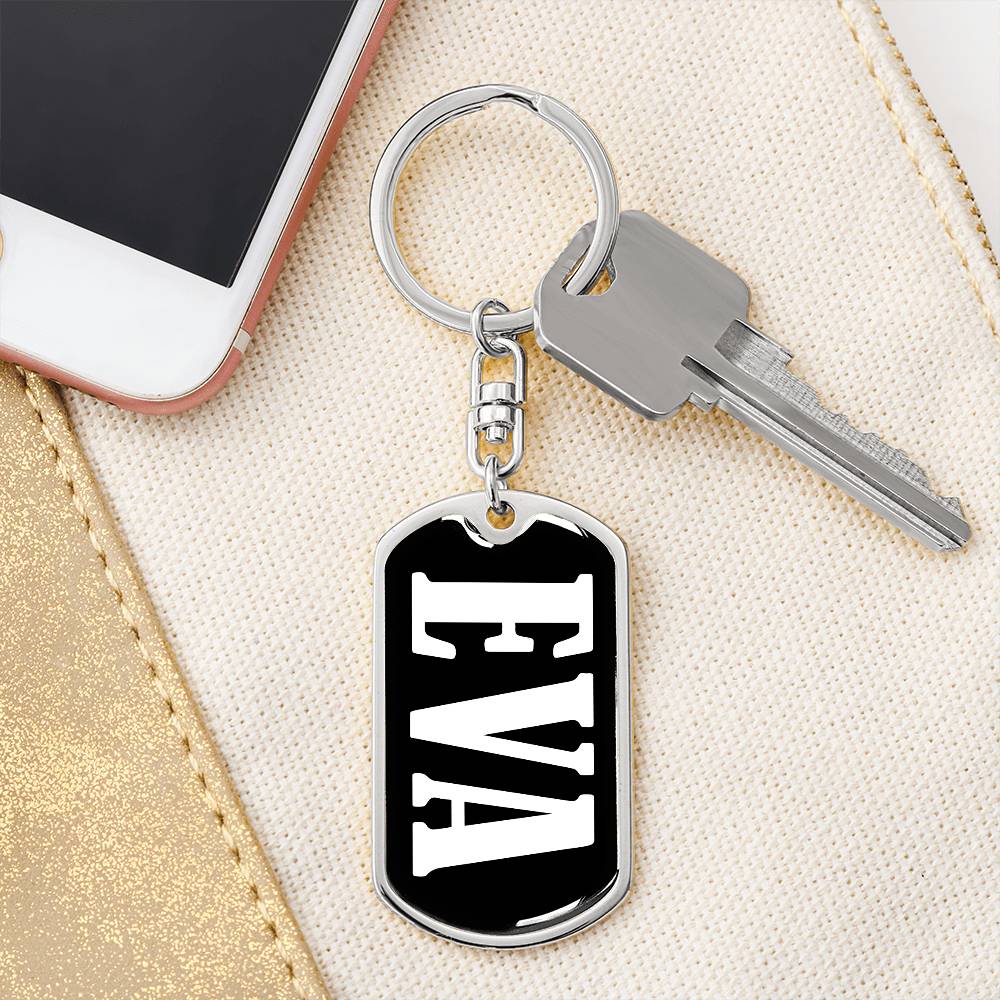 Eva v01w - Luxury Dog Tag Keychain