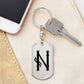 Initial N v001-11 - Luxury Dog Tag Keychain
