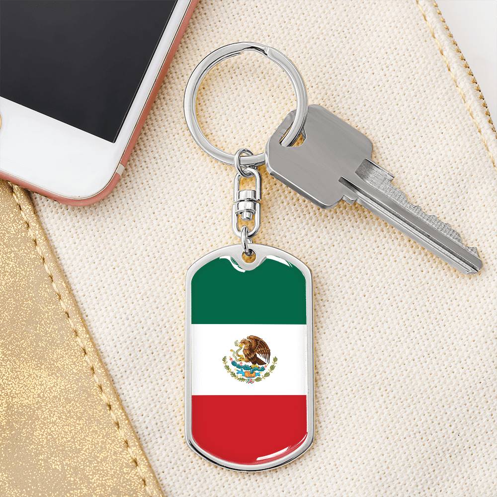 Mexican Flag - Luxury Dog Tag Keychain