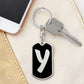 Initial Y v2b - Luxury Dog Tag Keychain