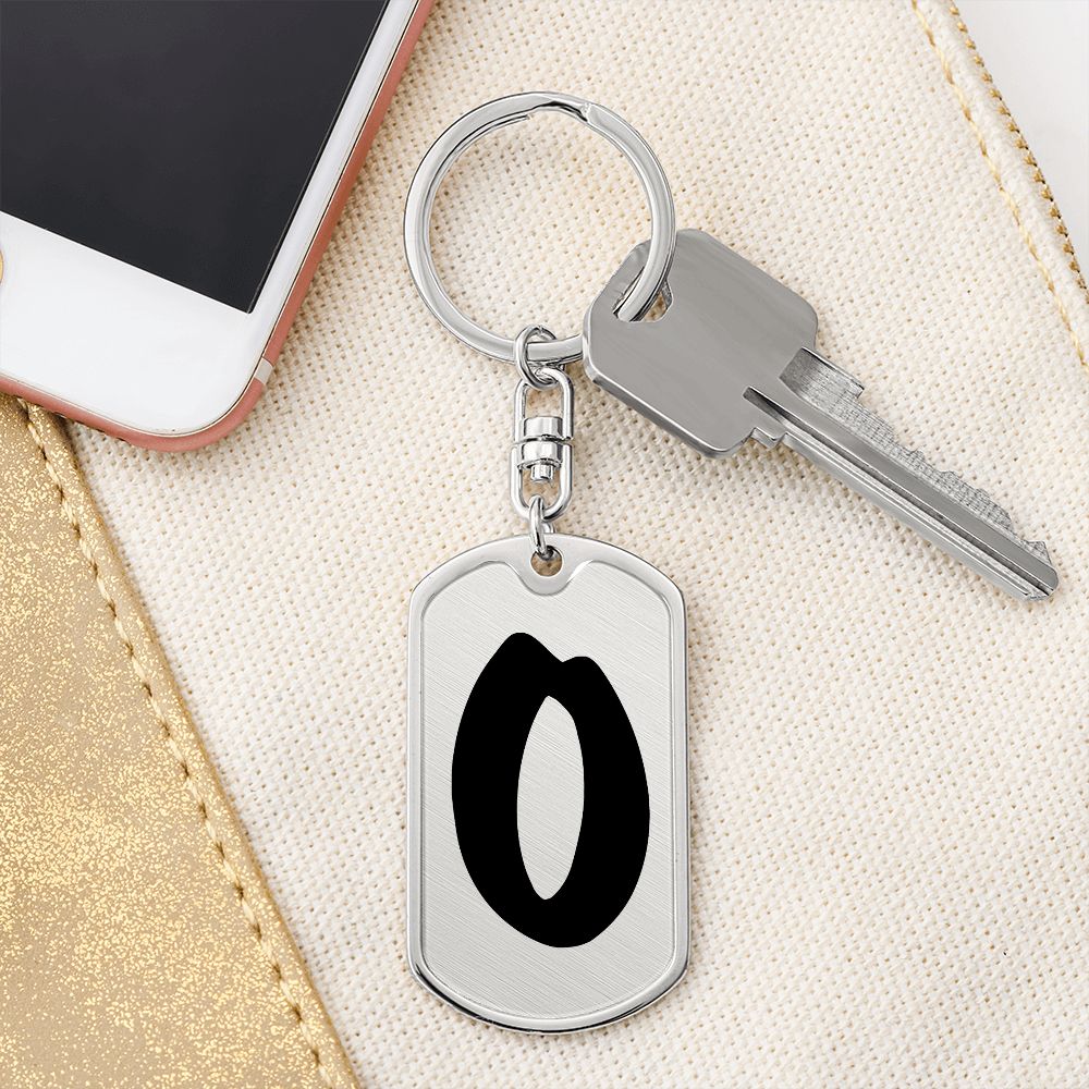 Initial O v1b - Luxury Dog Tag Keychain