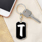 Initial T v3b - Luxury Dog Tag Keychain