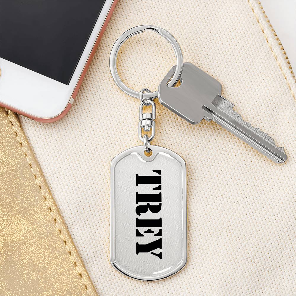 Trey - Luxury Dog Tag Keychain