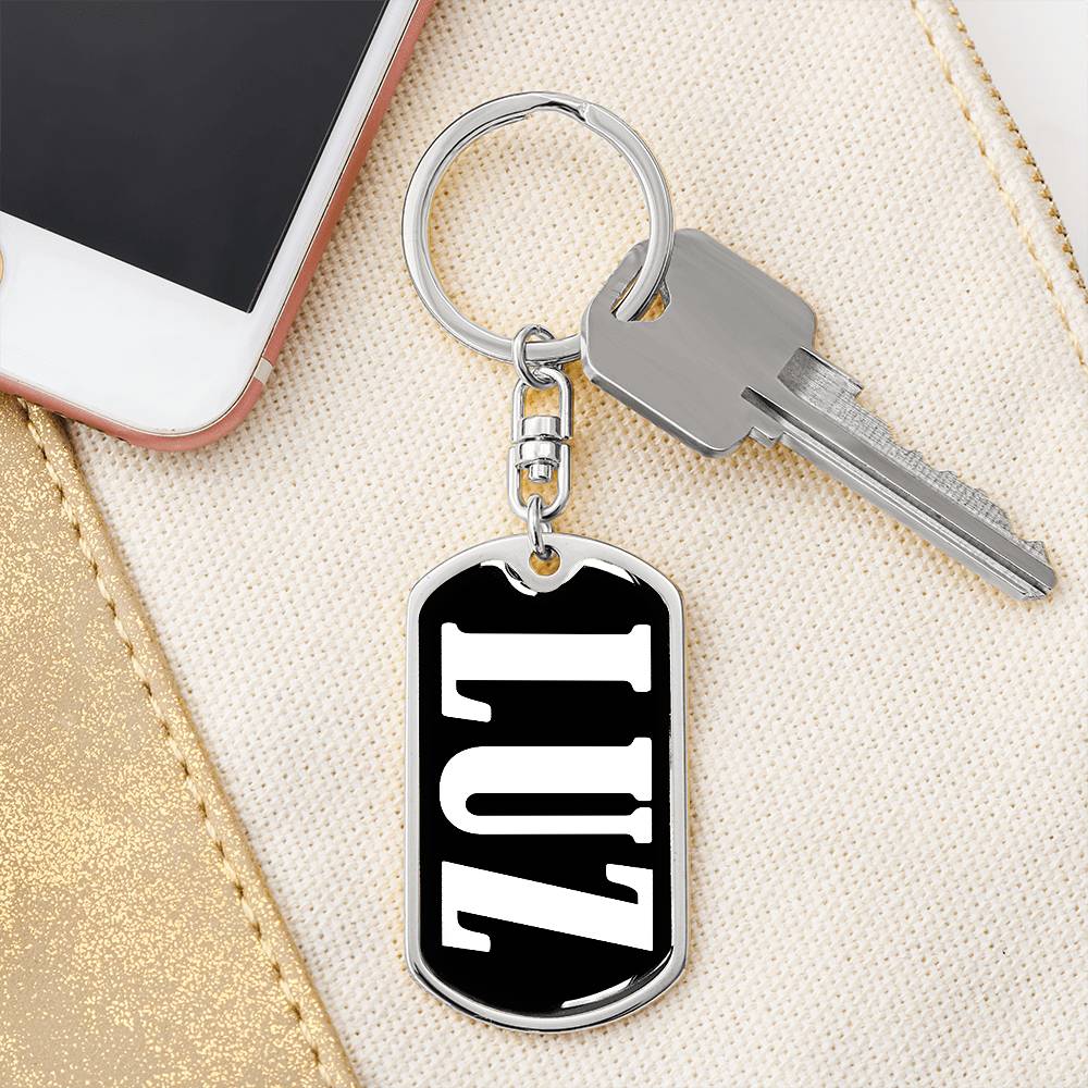 Luz v01w - Luxury Dog Tag Keychain