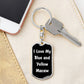 Love My Blue and Yellow Macaw v3 - Luxury Dog Tag Keychain