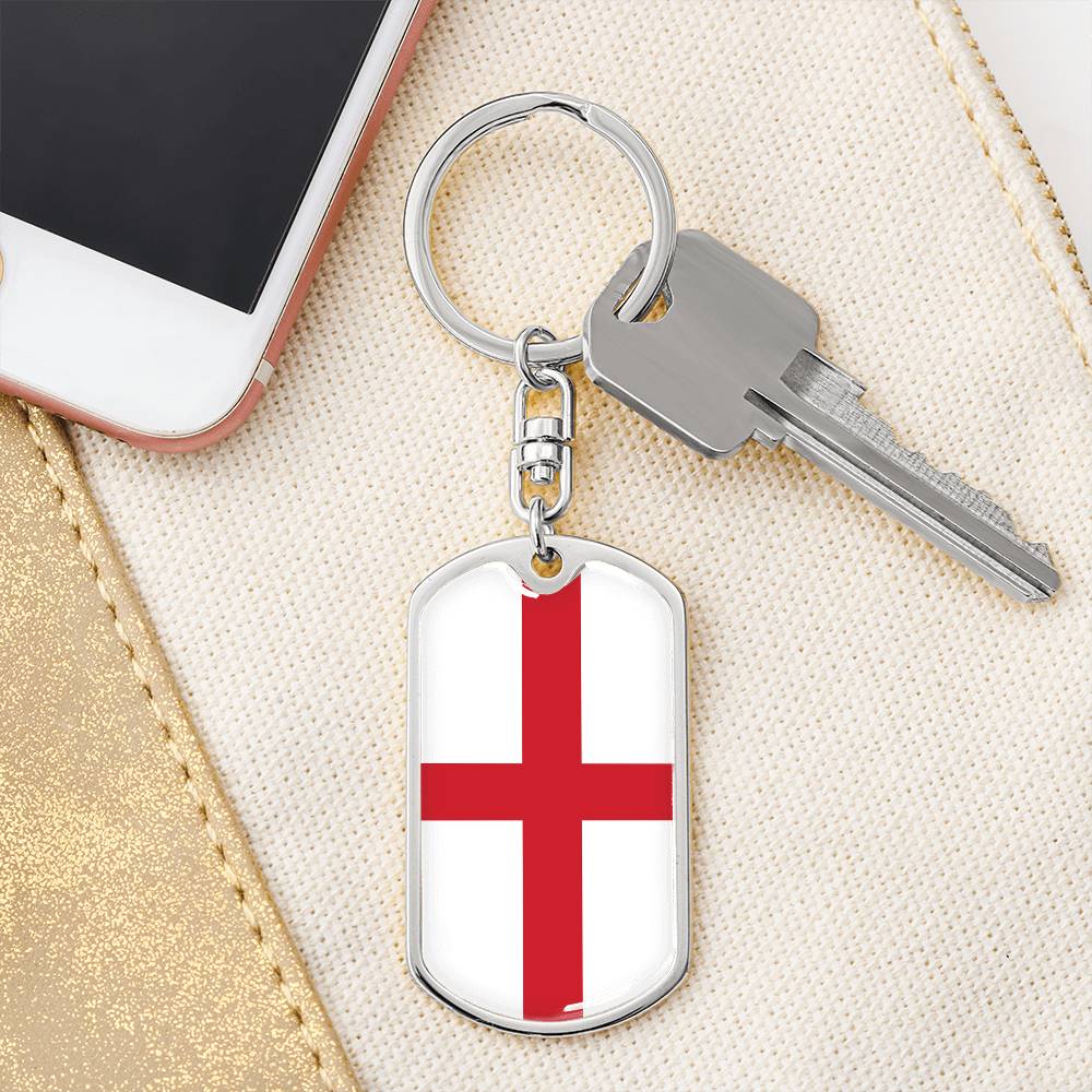 English Flag - Luxury Dog Tag Keychain